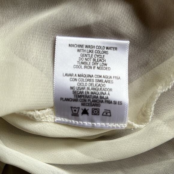 Bongo Jr Size M Cream Chiffon Sleeveless Blouse - Picture 9 of 9